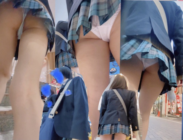 【青チェ多め】街ゆく制服少女を撮る！７人収録