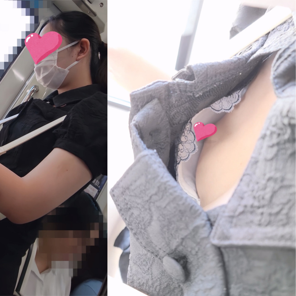 [胸チラ]北川●子似のスレンダー女子の乳首が丸見え[マスク着]