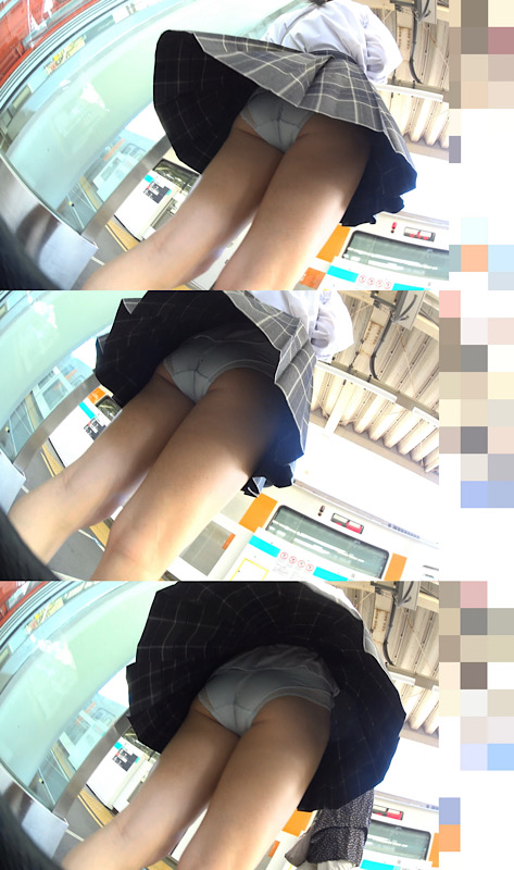 神風!丸見え!2日分収録!紺チェック逆さ撮りしました⑧