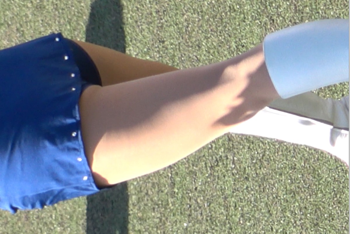 新作【チア】禁断のバックショット! 後ろから青です!