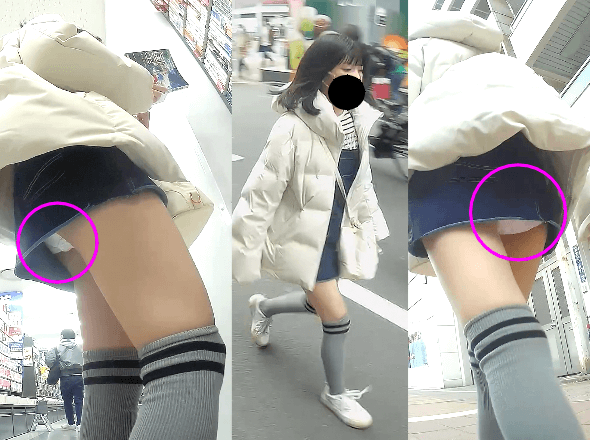 【13分２名セット】グレーのニーハイ女子2名グイグイ逆さ gallery photo 5