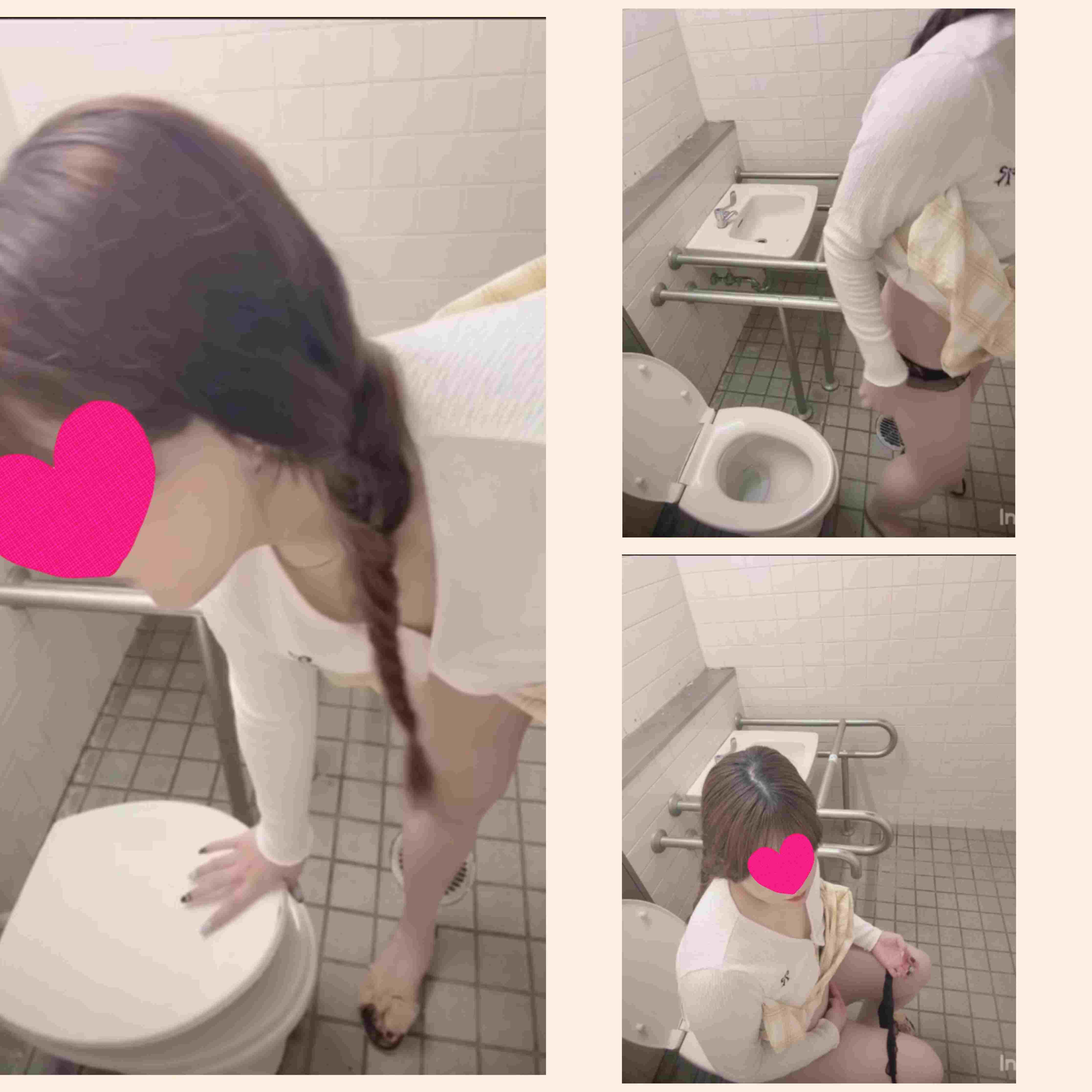 【公衆トイレ／神アングル】清楚系素人を狙った良すぎるカメラ