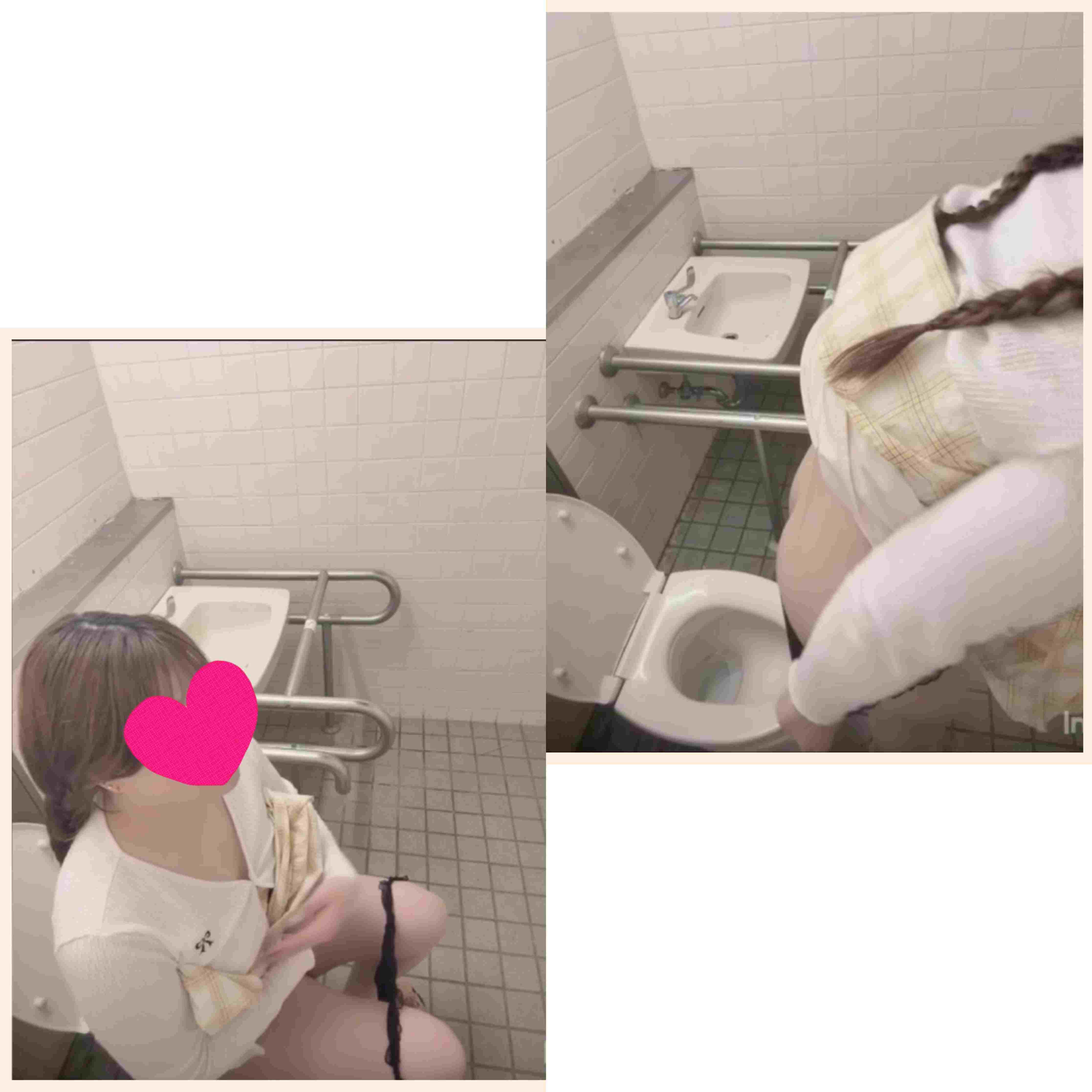 【公衆トイレ/神アングル】清楚系素人を狙った良すぎるカメラ
