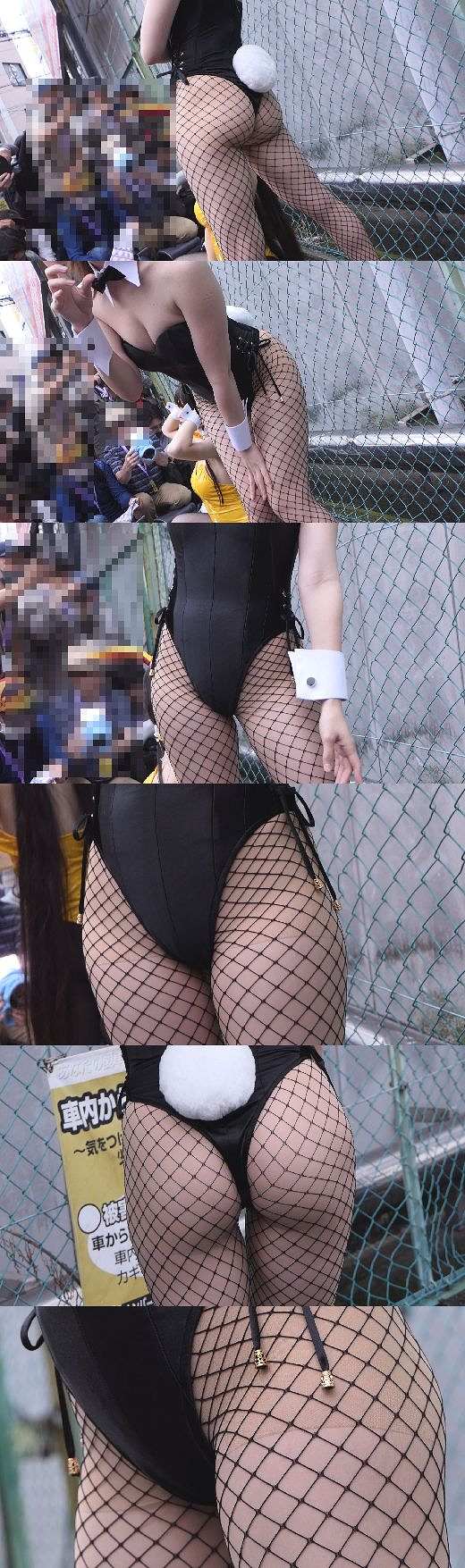 超高画質FHD動画 野外コスプレイベントでハイレグバニーちゃん二人組が大サービスNO-2 股間胸の谷間超接写撮り編