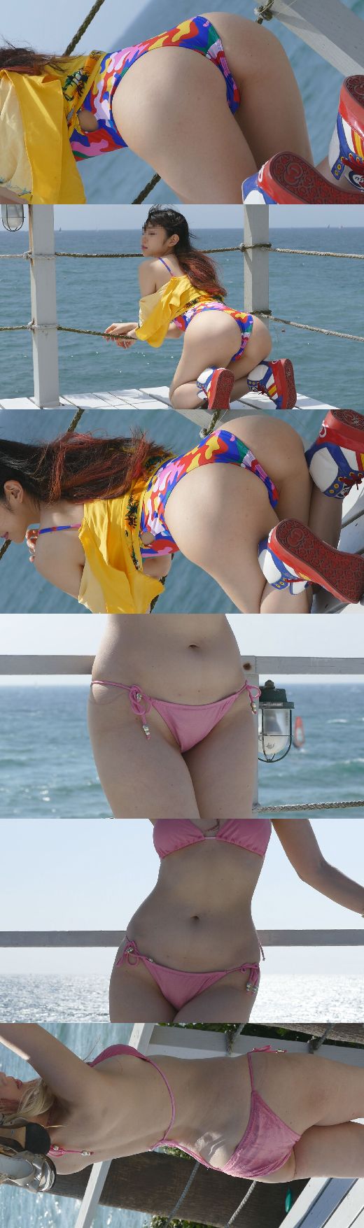 有名グラドルも極秘参戦!ビーチで開放的になって食い込み衣装で大サービス!ファン狂喜乱舞NO-3NO-4セット