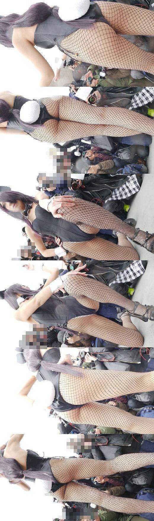 これがいわゆるコスプレの闇!えっちなコスプレイヤーをゼロ距離ローアンNO-1 ハイレグ黒バニー網タイツ編