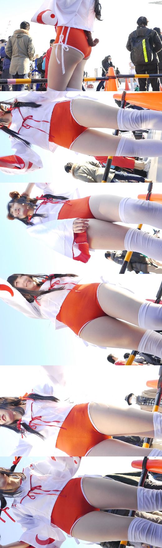 めちゃめちゃかわいいコスプレイヤーさんをローアングルから激写しまくりNO-1 赤スク水編