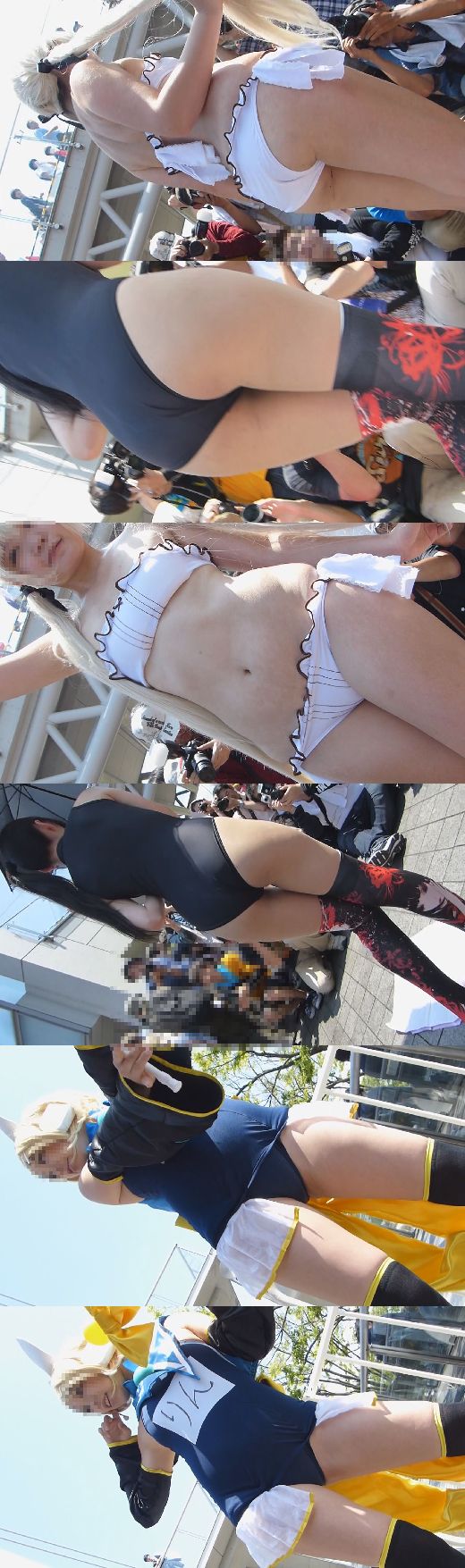 めちゃめちゃかわいいコスプレイヤーさんをローアングルから激写しまくりNO-2 黒レオタ＆ビキニ編