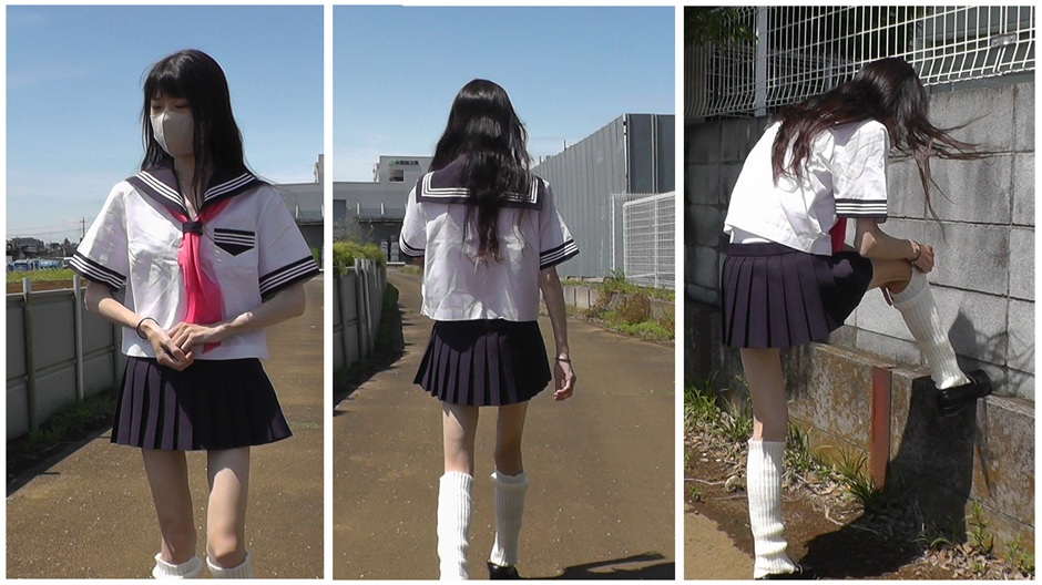 超ミニスカお散歩 ミー子ちゃん4 僕の股間に元気を与えるセーラー服の天使