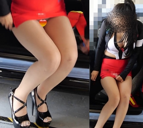 執拗にパンチラガードしているお姉さんハプニング！set