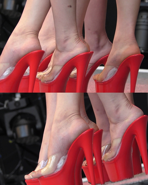 透明ハイヒール足が蒸れ蒸れガール C309