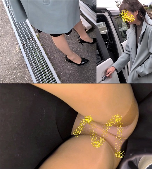 会社の同僚、社用車片付け中にパンチラ撮影！ NO. 29