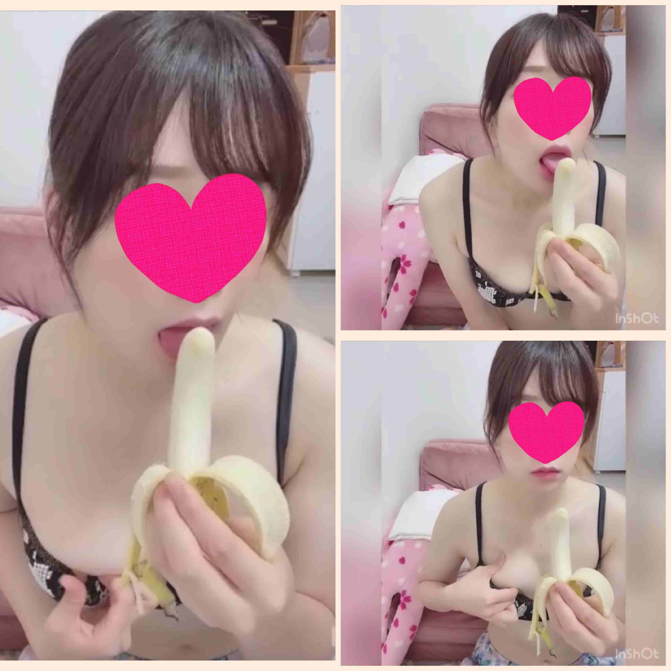 【フェラチオ】S級に可愛い子がバナナを使って練習しています（mp4）