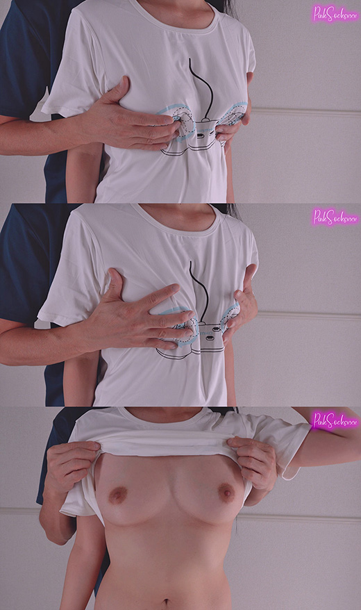 【ノーブラ】コントローラーTシャツの巨乳モミクチャ揉み揉み