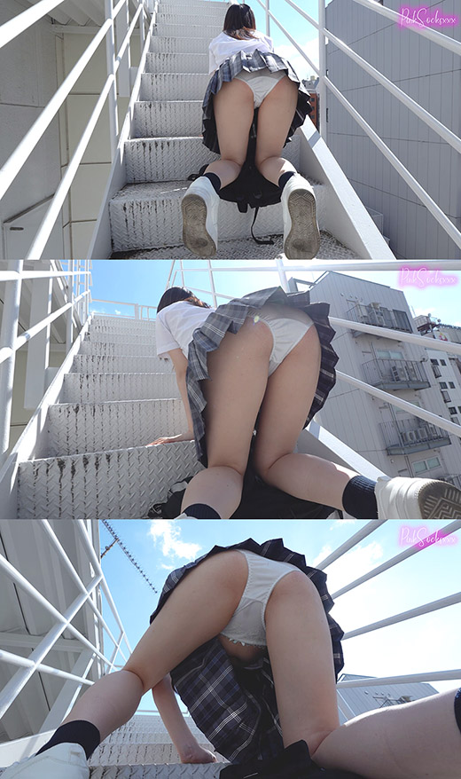 清楚系美脚女子のパンツの皺(1)スカートの中覗き、風パンチラ