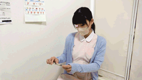 黒髪ポニテ歯科医の白パン見せつけノーブラ施術♡【美乳/ナース服】