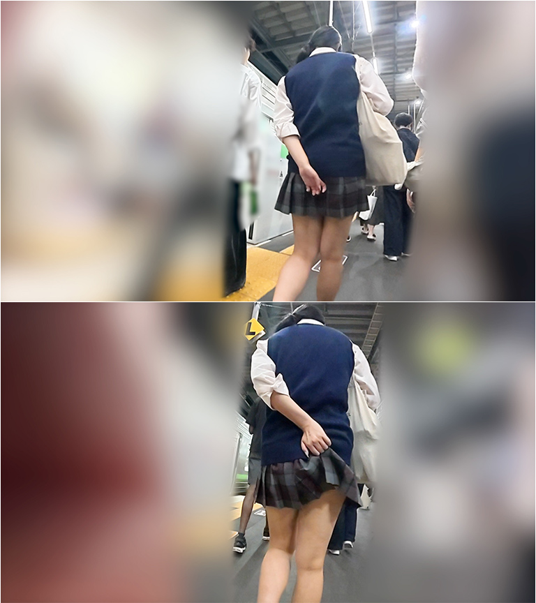 狂信者 #138【★4】ミニスカポニテ娘のエロサテンPをずり下げ、生尻露出状態で降車後後追い撮り