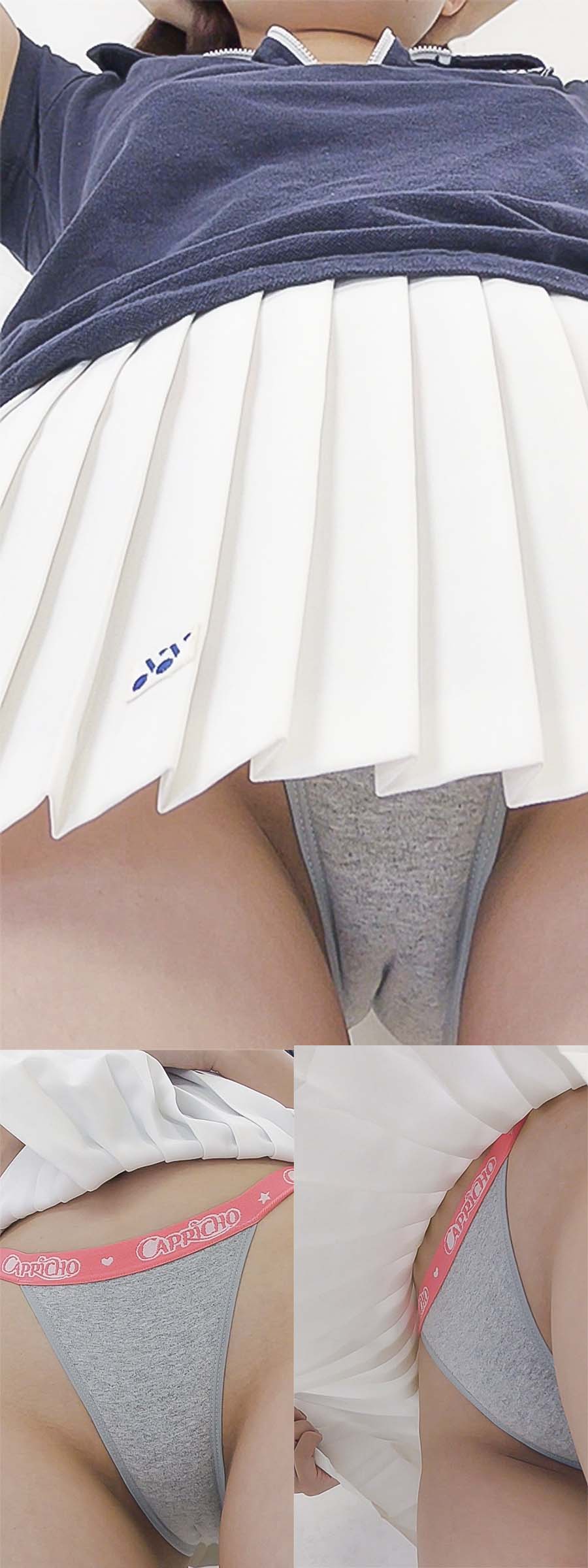 【フェチ動画】ミニスカの下から股間にうっすら染み。ぷりぷりヒップの可愛い女子大生