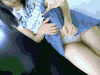 ツインテール幼い系美少女パンチラいたずら　スカートめくり＆手コキザーメンぶっかけ編