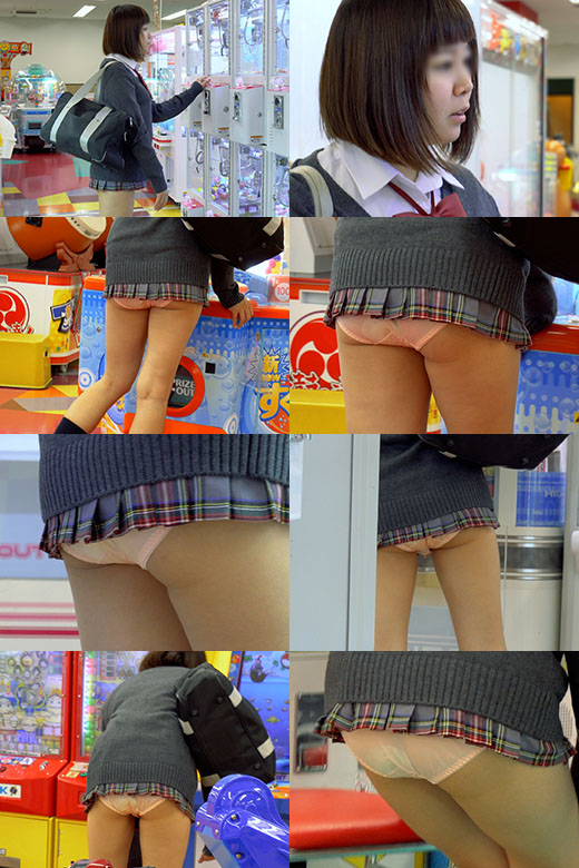【セット販売】ミニスカ制服少女パンチラおさわり ゲームセンターで超ミニスカ大胆パンチラ&スカートめくってパンツまる見え!!