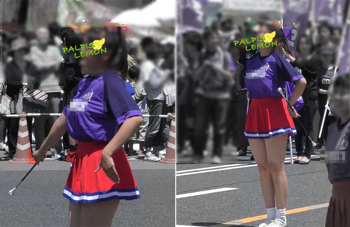【４K】黄・白・紫はJK！巨乳チア