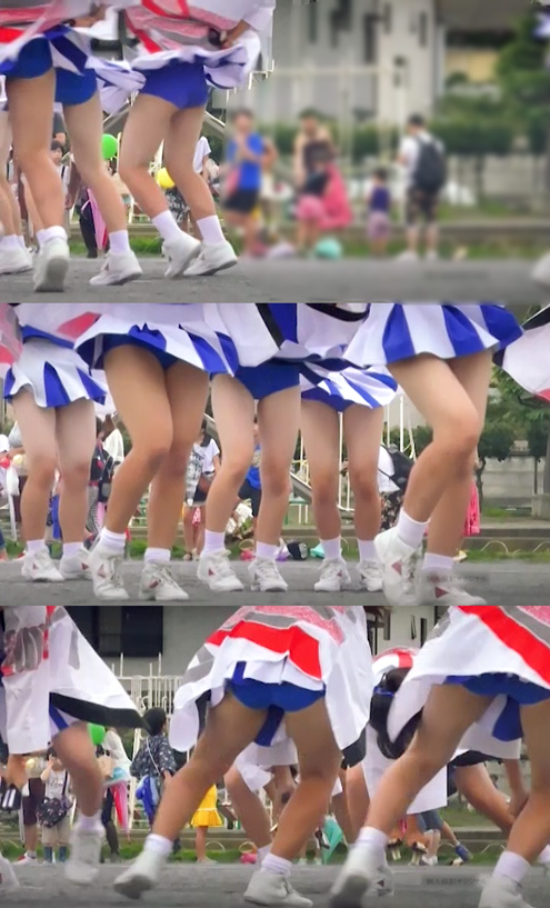 期間限定・訳あり。JKチアーこじんまりとしたイベントでの超接近撮り。