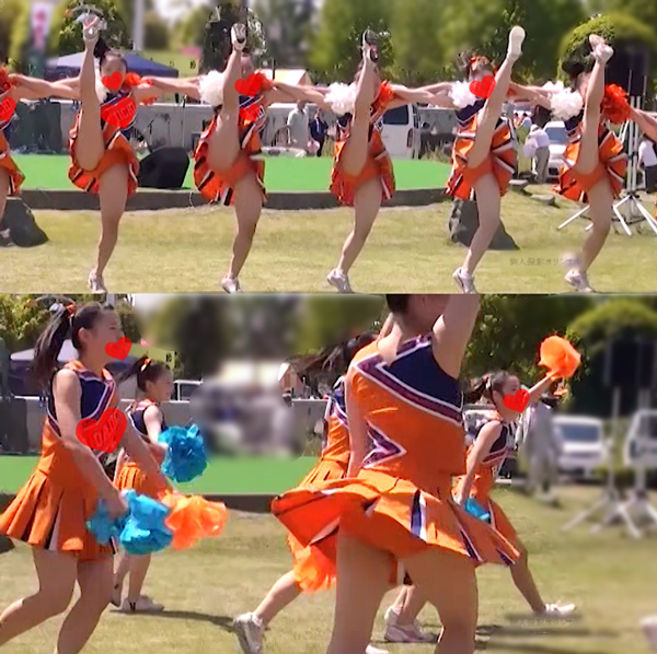 元気いっぱいJKチアー。イベント会場にて三脚撮…