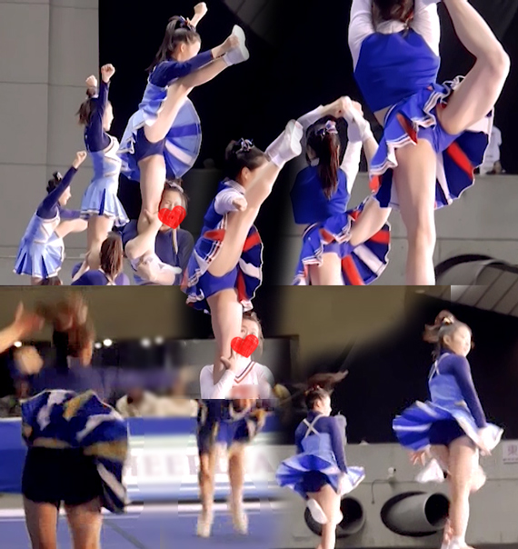 女子大生チア競技会エキシビジョン緊張した感と大…