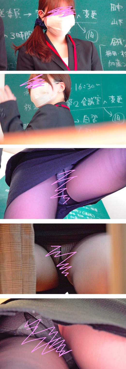 40激かわ教育実習生の黒ストパンチラ、休み時間のローアングル多数