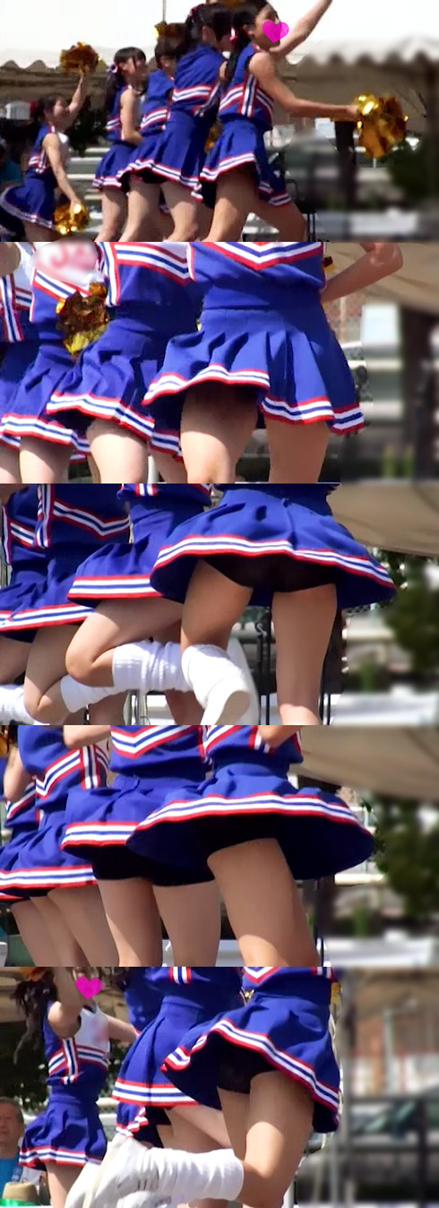 可愛い女子校生チアー。バックハンドでクロスしてヒヨコの様にヒョコヒョコするアノ感じ最高ですよね。