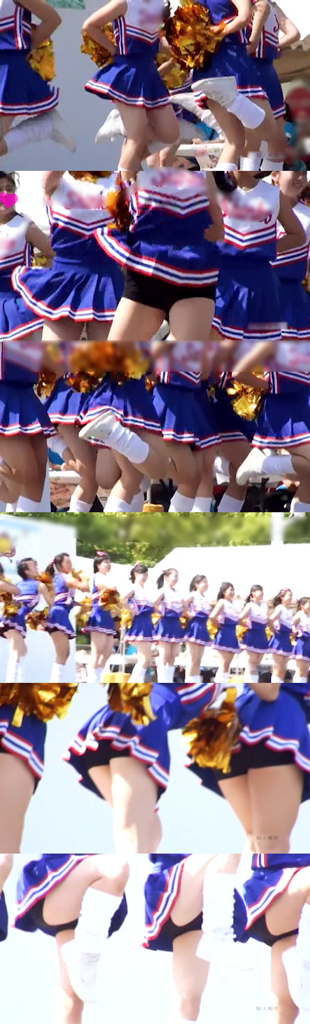 可愛い女子校生チアー。バックハンドでクロスしてヒヨコの様にヒョコヒョコするアノ感じ最高ですよね。