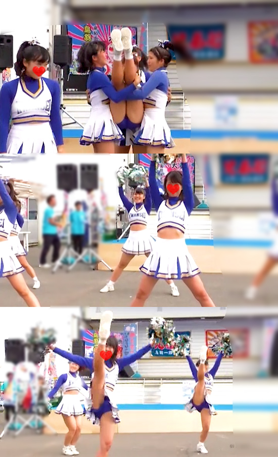 女子大生チア。地方の小規模イベントにて至近距離から普通にハンディカムで撮りました。