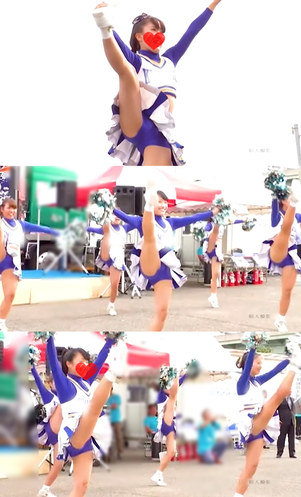 女子大生チア。地方の小規模イベントにて至近距離から普通にハンディカムで撮りました。