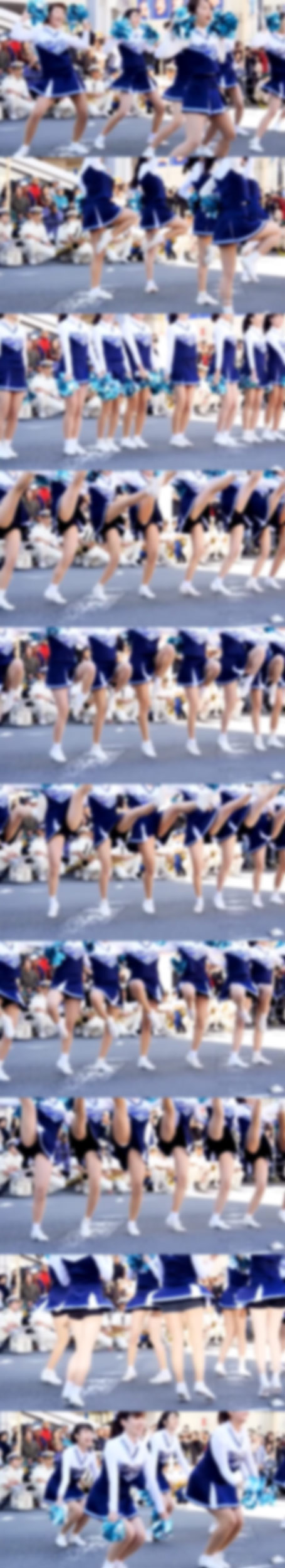 複数の綺麗な女子大生チアーのイベントを近距離から撮ってあります