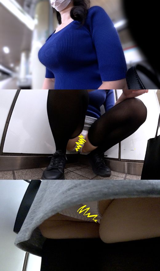 【電車対面ちら見せ☆147】三角ゾーン観察記録/ニット巨乳美女