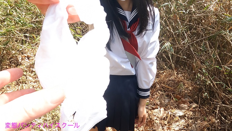 パンモロお散歩～2024春～③　白パンモデルちゃんノリノリでパンツ脱ぎ脱ぎ編