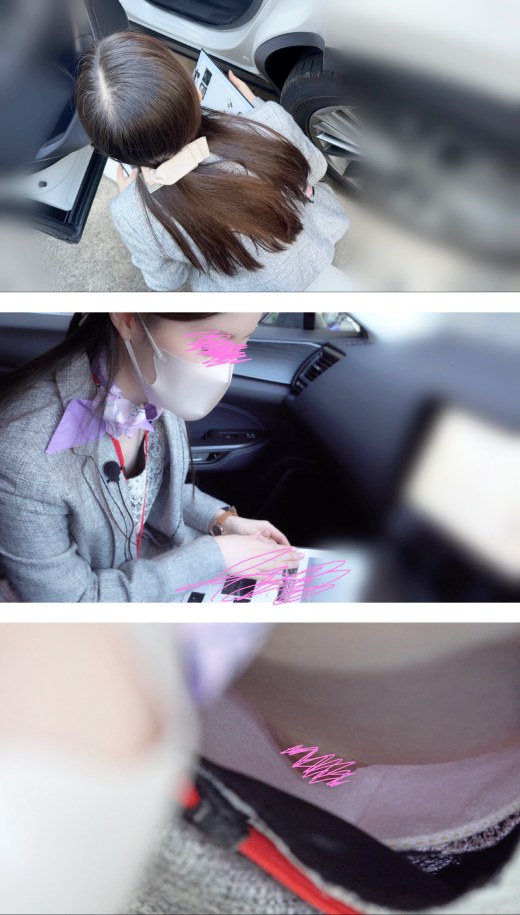 高級ディーラーの新卒美人さん♥先輩に叱られこっそり涙・・・隙ありパンモロ