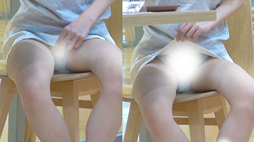 4K撮有り 撮影バレ!さらに自らめくりあげ見せつけてきた挙句に罵倒され、、、