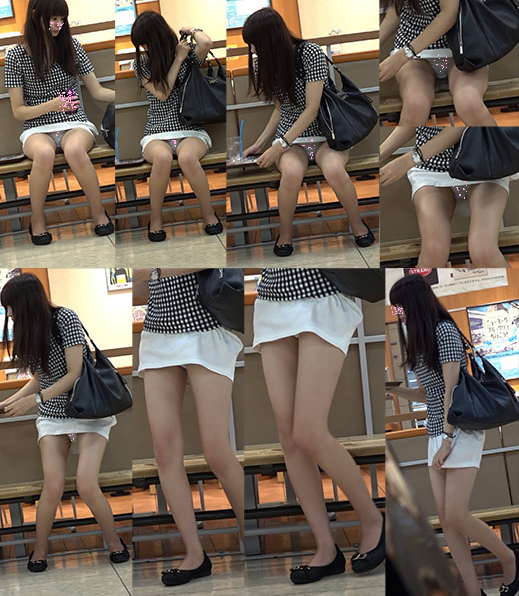 清楚娘の可愛いお顔と白パンツをじっくり観察!若さ溢れるぴちぴち太もも×パンツがたまらない極上対面ぱんちら~FHD
