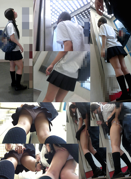 制服娘のわし掴み幼尻パンツずり下げでワレメまで晒された悪戯行為編