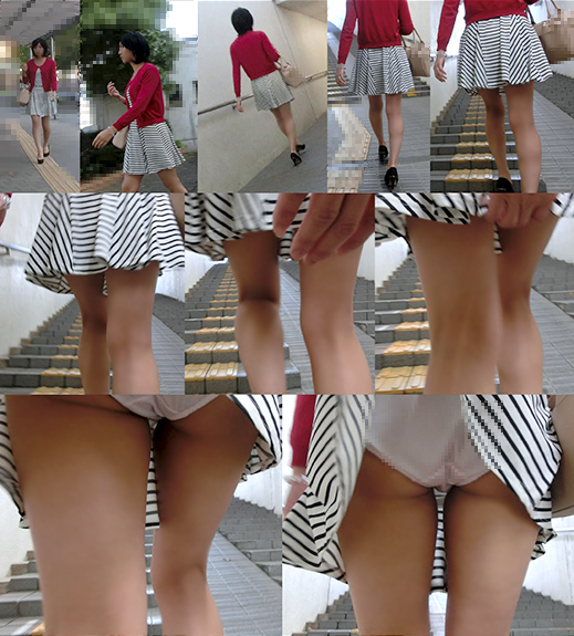 スカートめくり30 黒タイツ学生と白パンJD大衆の面前でめくられまくる女の子達