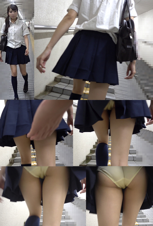スカートめくりvol50~2視点撮影で制服美少女がめくられ生尻食い込みパンツ丸見えパンチラ盗撮〜