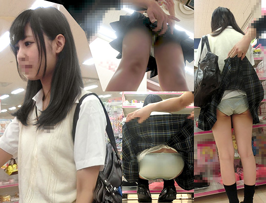 前代未聞!危険過ぎる前からめくり!美少女のくっきりスジPお披露目14連めくり42