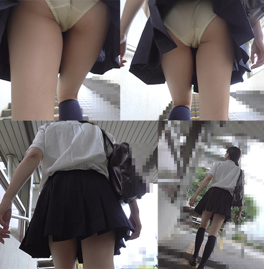スカートめくりvol50~2視点撮影で制服美少女がめくられ生尻食い込みパンツ丸見えパンチラ盗撮〜