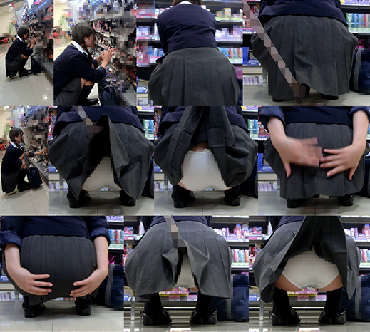 スカートめくりNo,28~幼尻に食い込みすぎな白Pモロ見え盗撮めくり~