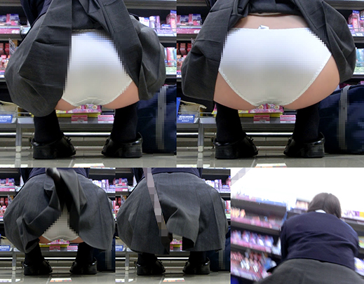 スカートめくりNo,28~幼尻に食い込みすぎな白Pモロ見え盗撮めくり~