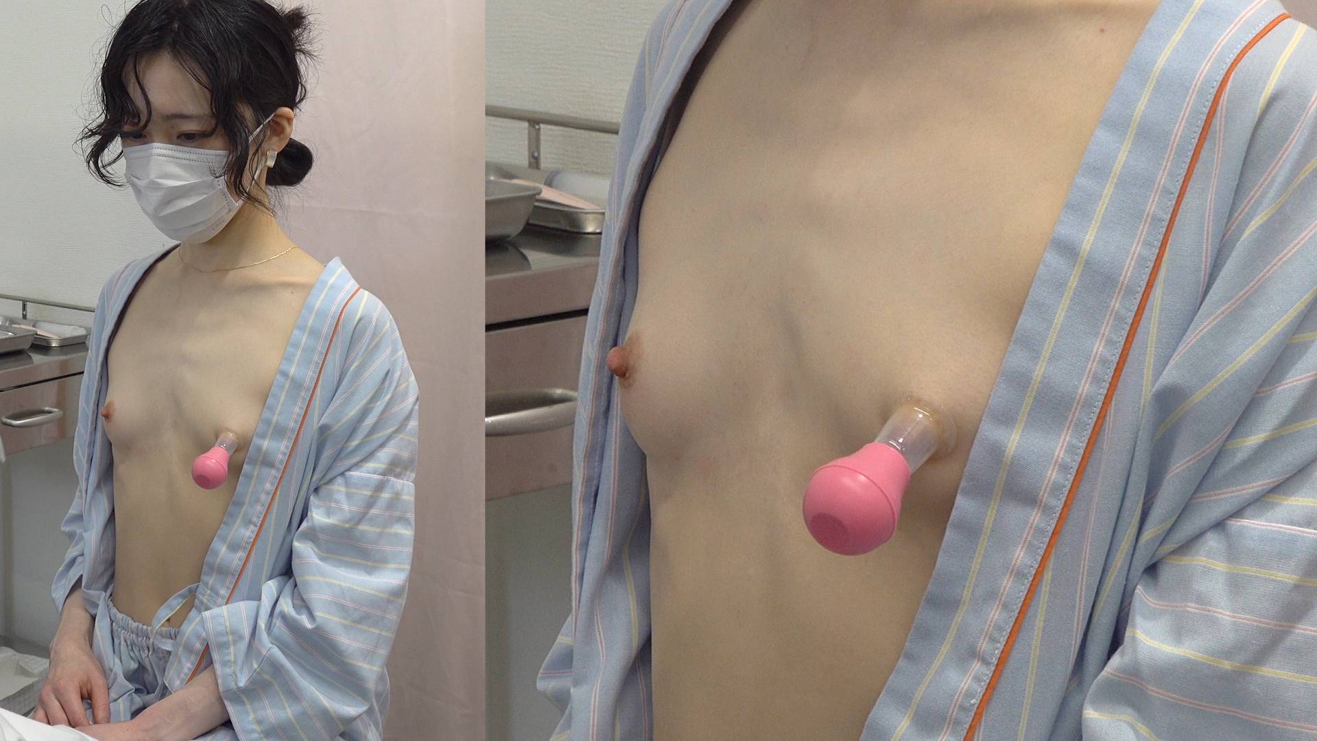{猥褻診察カルテ#26}ぬるぬる乳首責めに本気イキ!スレンダー美女OLさんとぽっちゃり人妻さん