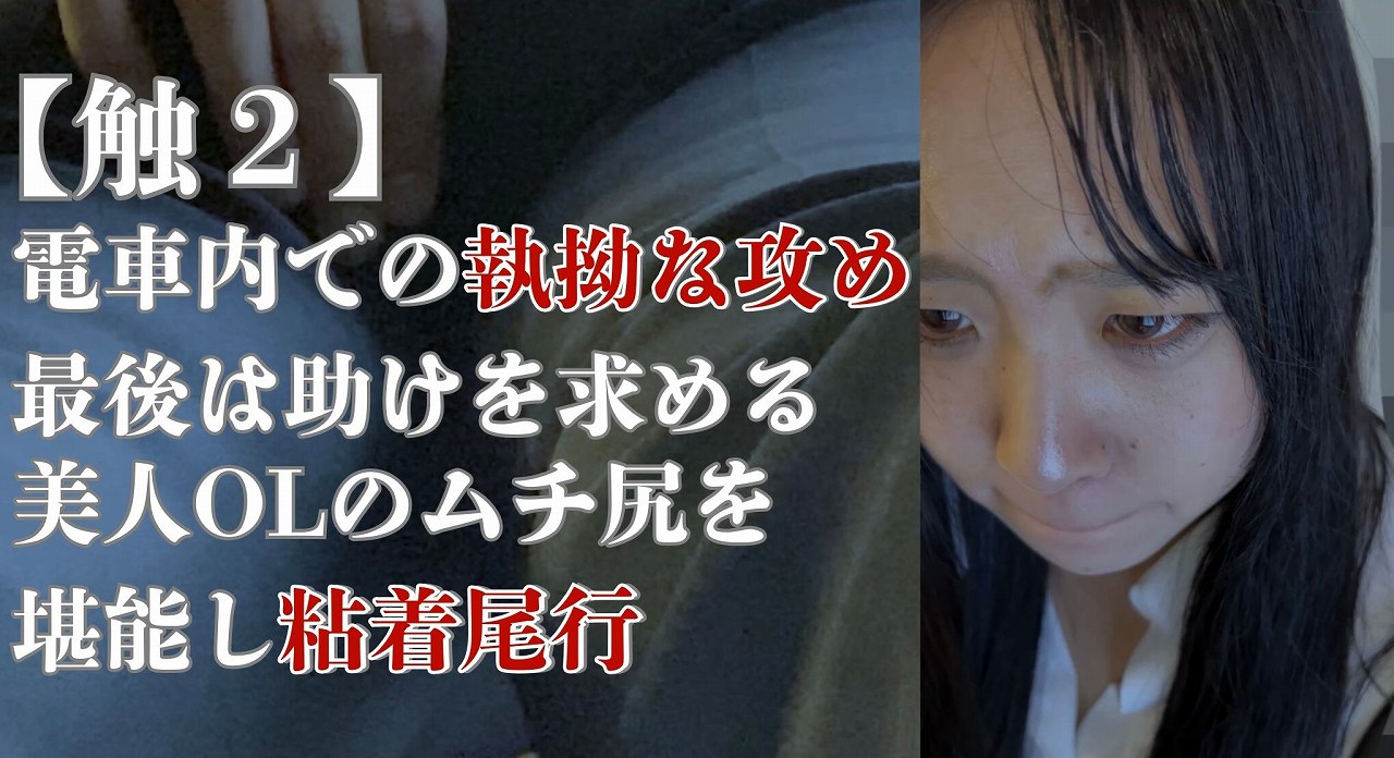 【触2】電車内での執拗な攻めに、最後は助けを求め… 美人OLのムチ尻を堪能し粘着尾行