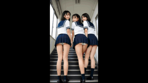 【動画】制服女子の直下からの風景