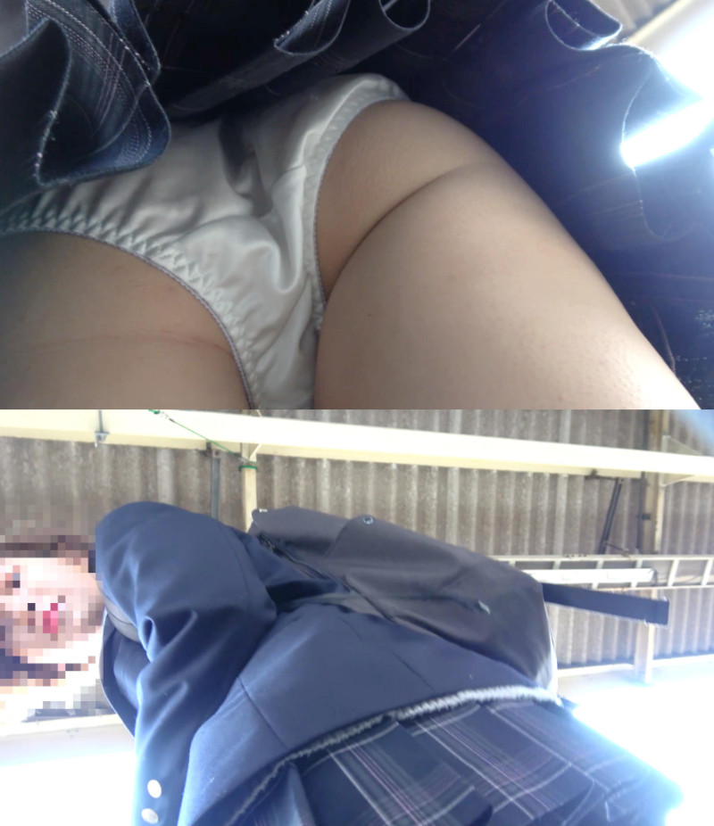 J逆さ撮り【4K】2人収録!「撮ってすよね?」とバレて即退散